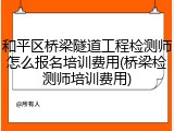 和平区桥梁隧道工程检测师怎么报名培训费用(桥梁检测师培训费用)