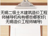 无锡二级土木建筑造价工程师辅导机构有哪些哪家好(无锡造价工程师辅导)