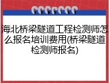 海北桥梁隧道工程检测师怎么报名培训费用(桥梁隧道检测师报名)