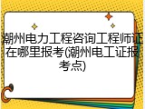 潮州电力工程咨询工程师证在哪里报考(潮州电工证报考点)