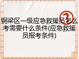 铜梁区一级应急救援员怎么考需要什么条件(应急救援员报考条件)