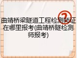 曲靖桥梁隧道工程检测师证在哪里报考(曲靖桥隧检测师报考)