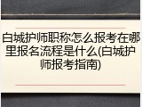 白城护师职称怎么报考在哪里报名流程是什么(白城护师报考指南)
