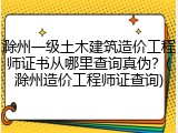 滁州一级土木建筑造价工程师证书从哪里查询真伪?(滁州造价工程师证查询)