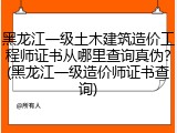 黑龙江一级土木建筑造价工程师证书从哪里查询真伪？(黑龙江一级造价师证书查询)
