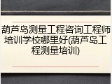 葫芦岛测量工程咨询工程师培训学校哪里好(葫芦岛工程测量培训)