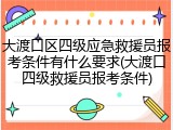 大渡口区四级应急救援员报考条件有什么要求(大渡口四级救援员报考条件)