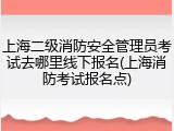 上海二级消防安全管理员考试去哪里线下报名(上海消防考试报名点)
