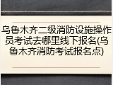 乌鲁木齐二级消防设施操作员考试去哪里线下报名(乌鲁木齐消防考试报名点)