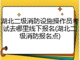 湖北二级消防设施操作员考试去哪里线下报名(湖北二级消防报名点)
