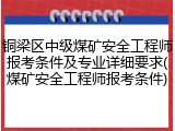 铜梁区中级煤矿安全工程师报考条件及专业详细要求(煤矿安全工程师报考条件)