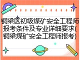 铜梁区初级煤矿安全工程师报考条件及专业详细要求(铜梁煤矿安全工程师报考)