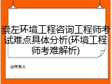 崇左环境工程咨询工程师考试难点具体分析(环境工程师考难解析)