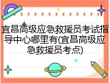 宜昌高级应急救援员考试指导中心哪里有(宜昌高级应急救援员考点)