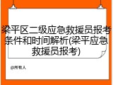 梁平区二级应急救援员报考条件和时间解析(梁平应急救援员报考)