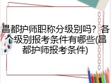 昌都护师职称分级别吗？各个级别报考条件有哪些(昌都护师报考条件)