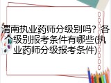 渭南执业药师分级别吗？各个级别报考条件有哪些(执业药师分级报考条件)