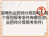 淄博执业药师分级别吗？各个级别报考条件有哪些(执业药师分级报考条件)