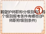 鹤壁护师职称分级别吗？各个级别报考条件有哪些(护师职称级别条件)