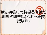 芜湖初级应急救援员考试培训机构哪里找(芜湖应急救援培训)