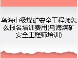 乌海中级煤矿安全工程师怎么报名培训费用(乌海煤矿安全工程师培训)