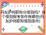 丹东护师职称分级别吗？各个级别报考条件有哪些(丹东护师职称级别条件)