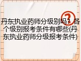 丹东执业药师分级别吗？各个级别报考条件有哪些(丹东执业药师分级报考条件)