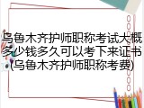 乌鲁木齐护师职称考试大概多少钱多久可以考下来证书(乌鲁木齐护师职称考费)