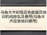 乌鲁木齐初级应急救援员培训机构排名及费用(乌鲁木齐应急培训费用)