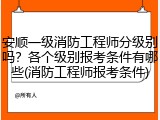 安顺一级消防工程师分级别吗？各个级别报考条件有哪些(消防工程师报考条件)