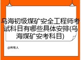 乌海初级煤矿安全工程师考试科目有哪些具体安排(乌海煤矿安考科目)
