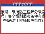漯河一级消防工程师分级别吗？各个级别报考条件有哪些(消防工程师报考条件)