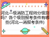 河北一级消防工程师分级别吗？各个级别报考条件有哪些(河北一消报考条件)