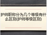 护师职称分为几个等级有什么区别(护师等级区别)