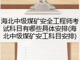 海北中级煤矿安全工程师考试科目有哪些具体安排(海北中级煤矿安工科目安排)