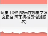 阿里中级机械员在哪里学怎么报名(阿里机械员培训报名)