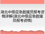 湖北中级应急救援员报考资格详解(湖北中级应急救援员报考资格)