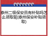 泰州二级保安员有补贴吗怎么领取呢(泰州保安补贴领取)