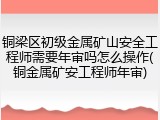 铜梁区初级金属矿山安全工程师需要年审吗怎么操作(铜金属矿安工程师年审)