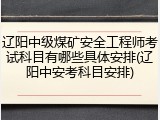 辽阳中级煤矿安全工程师考试科目有哪些具体安排(辽阳中安考科目安排)