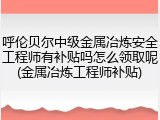 呼伦贝尔中级金属冶炼安全工程师有补贴吗怎么领取呢(金属冶炼工程师补贴)