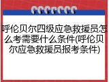 呼伦贝尔四级应急救援员怎么考需要什么条件(呼伦贝尔应急救援员报考条件)