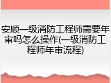 安顺一级消防工程师需要年审吗怎么操作(一级消防工程师年审流程)