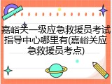 嘉峪关一级应急救援员考试指导中心哪里有(嘉峪关应急救援员考点)