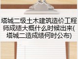 塔城二级土木建筑造价工程师成绩大概什么时候出来(塔城二造成绩何时公布)