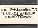 来宾二级土木建筑造价工程师成绩大概什么时候出来(来宾造价工程师成绩)