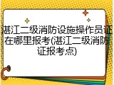 湛江二级消防设施操作员证在哪里报考(湛江二级消防证报考点)