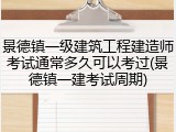 景德镇一级建筑工程建造师考试通常多久可以考过(景德镇一建考试周期)