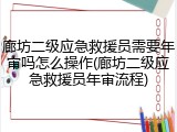 廊坊二级应急救援员需要年审吗怎么操作(廊坊二级应急救援员年审流程)