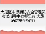 大足区中级消防安全管理员考试指导中心哪里有(大足消防安全指导)